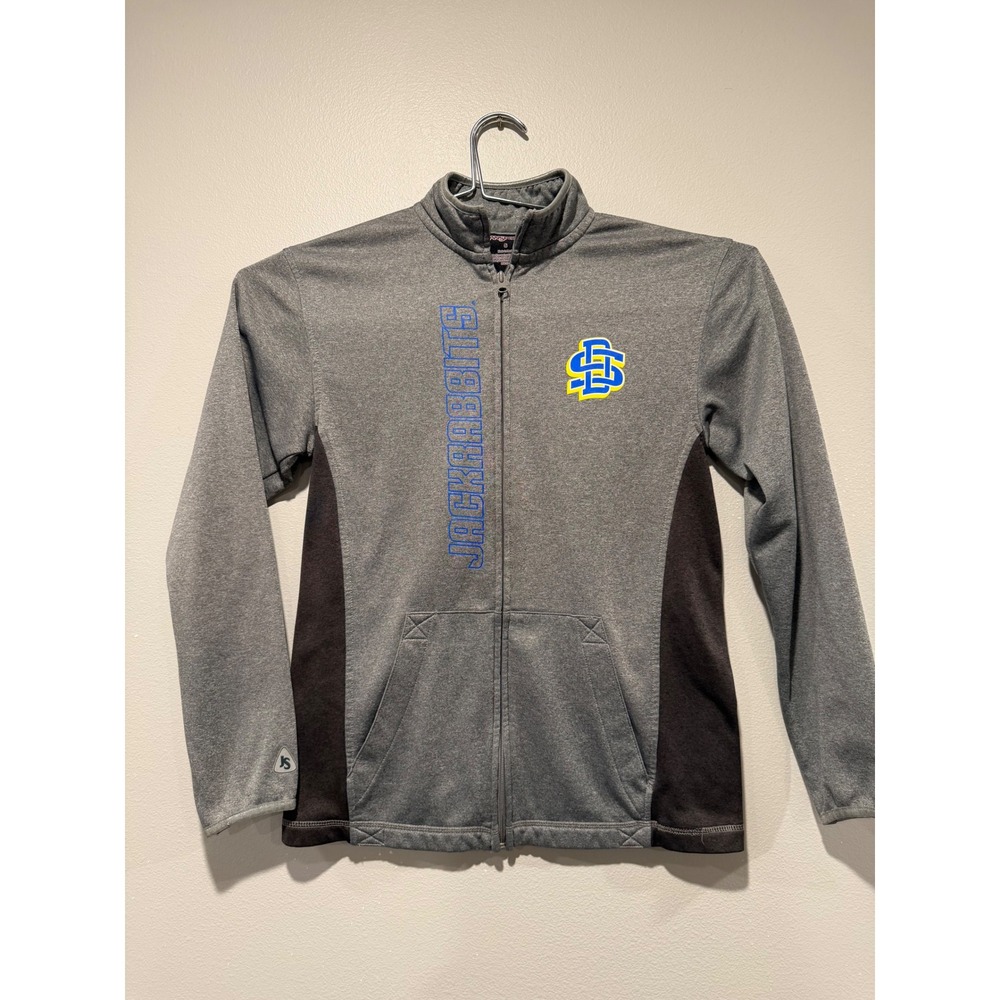 Jansport SDSU‎ Jackrabbits Full Zip Jacket Womens Small Gray Black Track Jacket